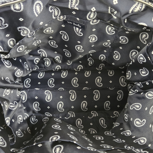 Vera Bradley Iconic Vera Tote Bag Deep Night Paisley Neutral - Picture 11 of 11